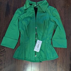 Emerald Green Cotton Corset Shirt